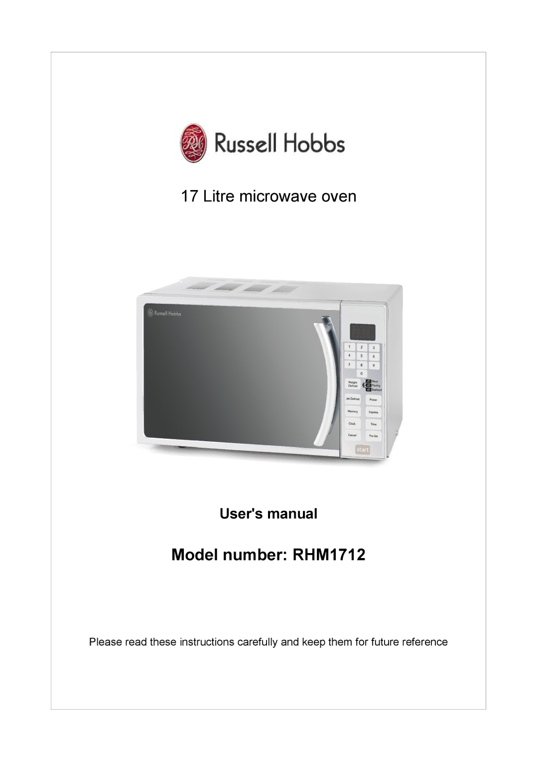 Russell Hobbs user manual Model number RHM1712 