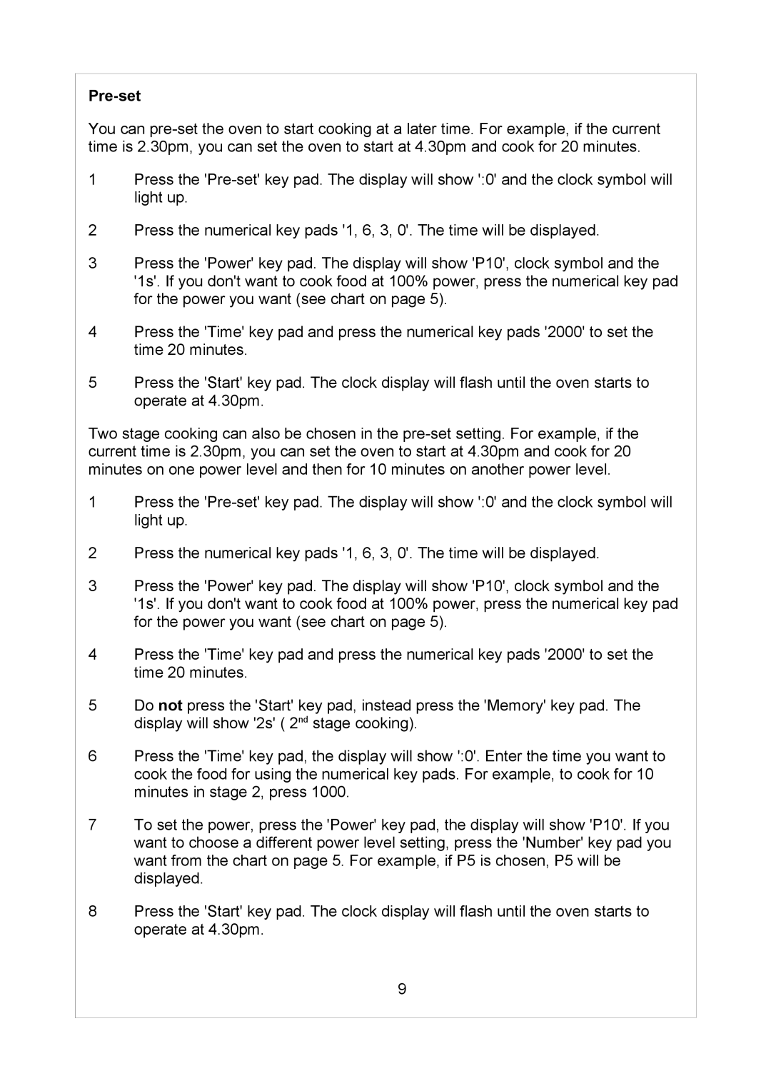 Russell Hobbs RHM1712 user manual Pre-set 