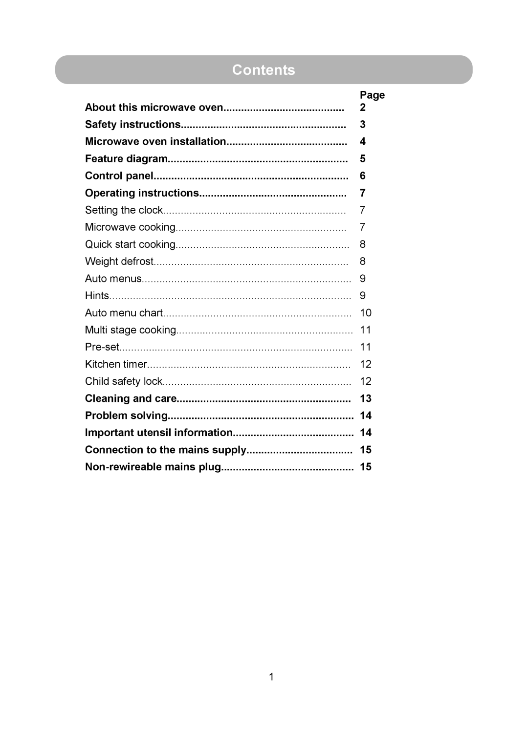 Russell Hobbs RHM1714B user manual Contents 