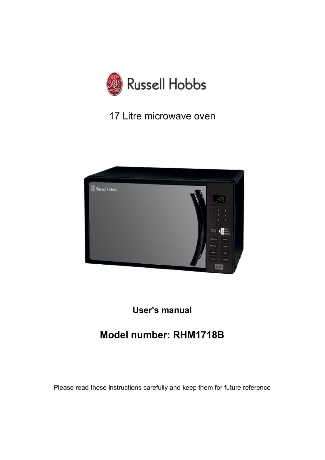 Russell Hobbs user manual Model number RHM1718B 