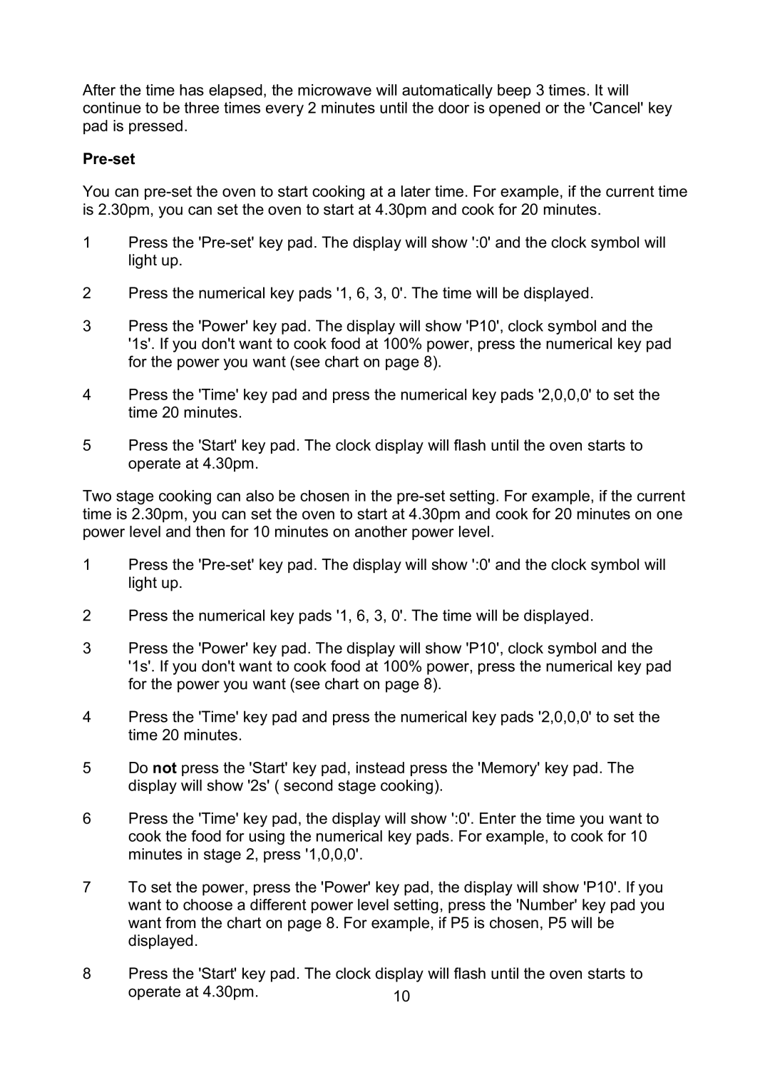 Russell Hobbs RHM1718B user manual Pre-set 