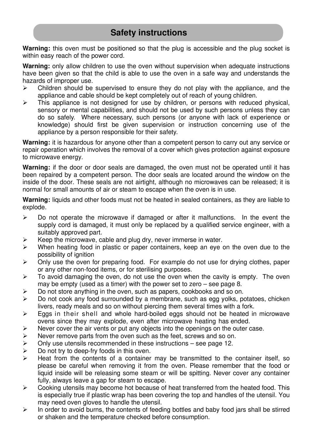 Russell Hobbs RHM1719B user manual Safety instructions 