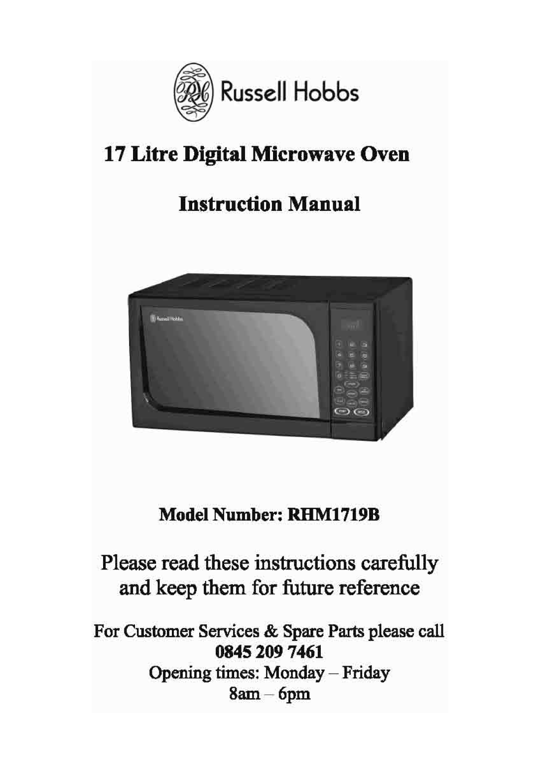 Russell Hobbs RHM1719B manual 