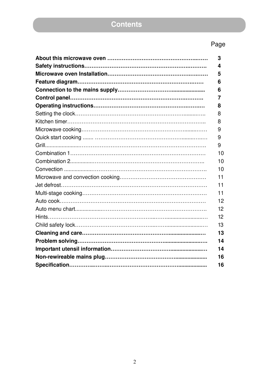 Russell Hobbs RHM2011 user manual Contents 