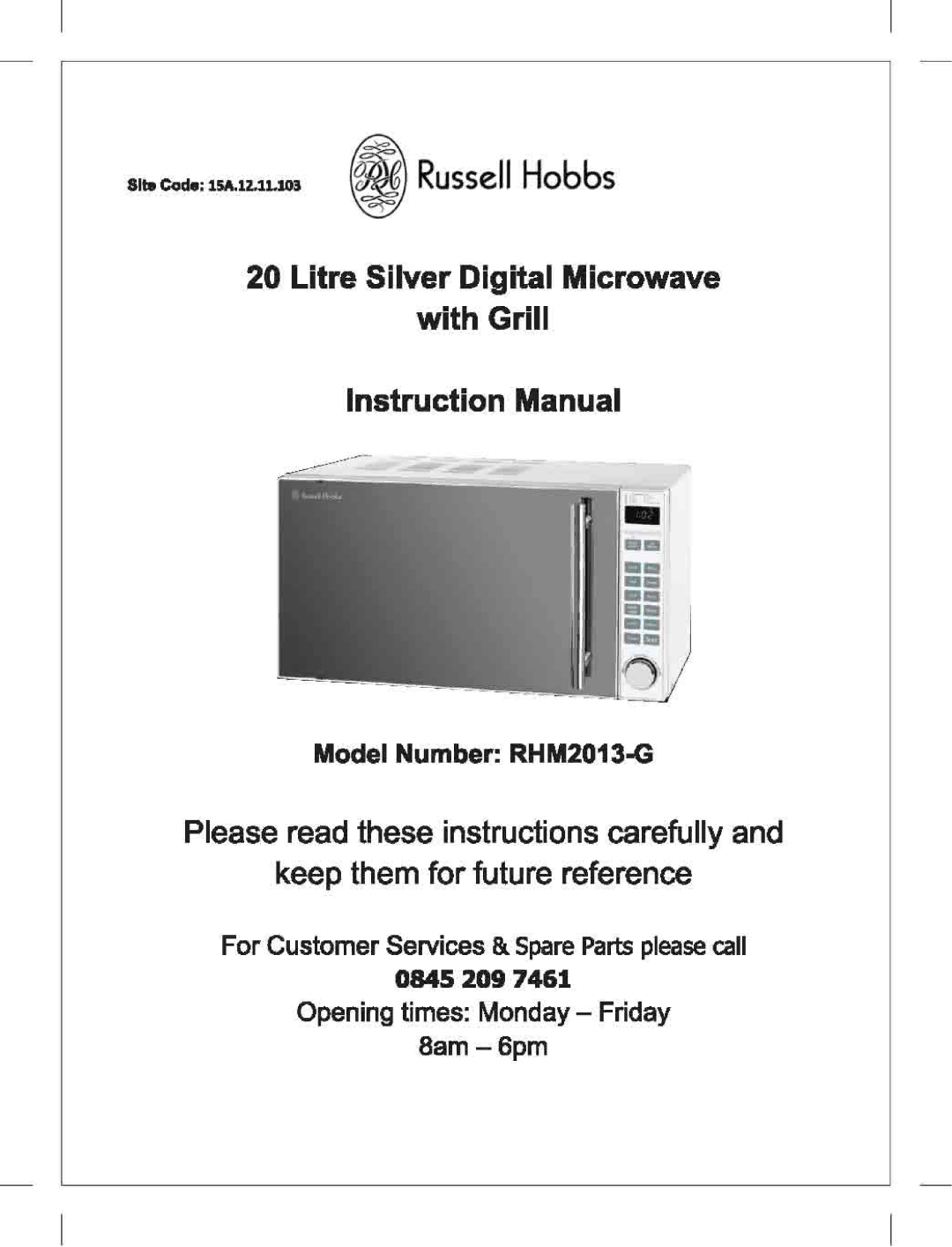 Russell Hobbs RHM2013-G manual 