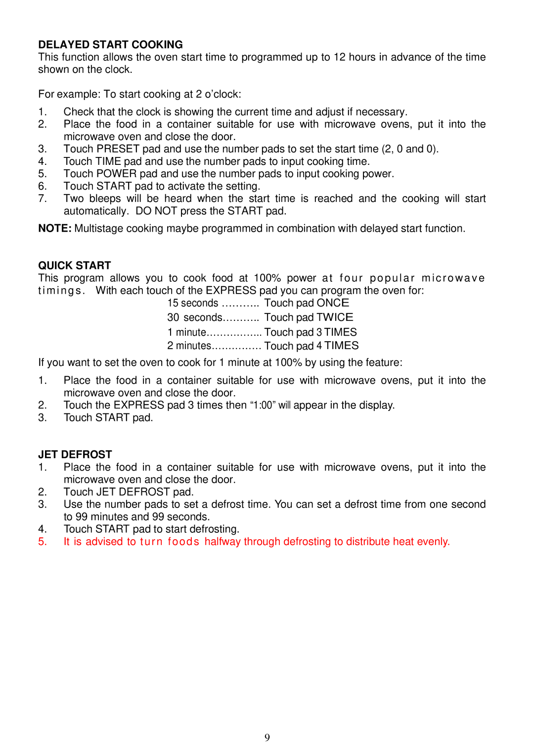 Russell Hobbs RHM2016 user manual Delayed Start Cooking, Quick Start 