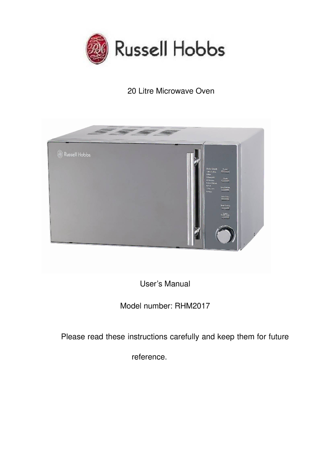 Russell Hobbs RHM2017 user manual 