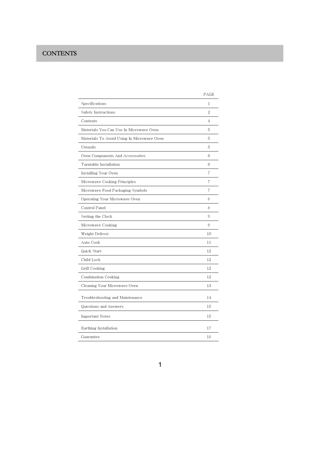 Russell Hobbs RHM2018 user manual Contents 