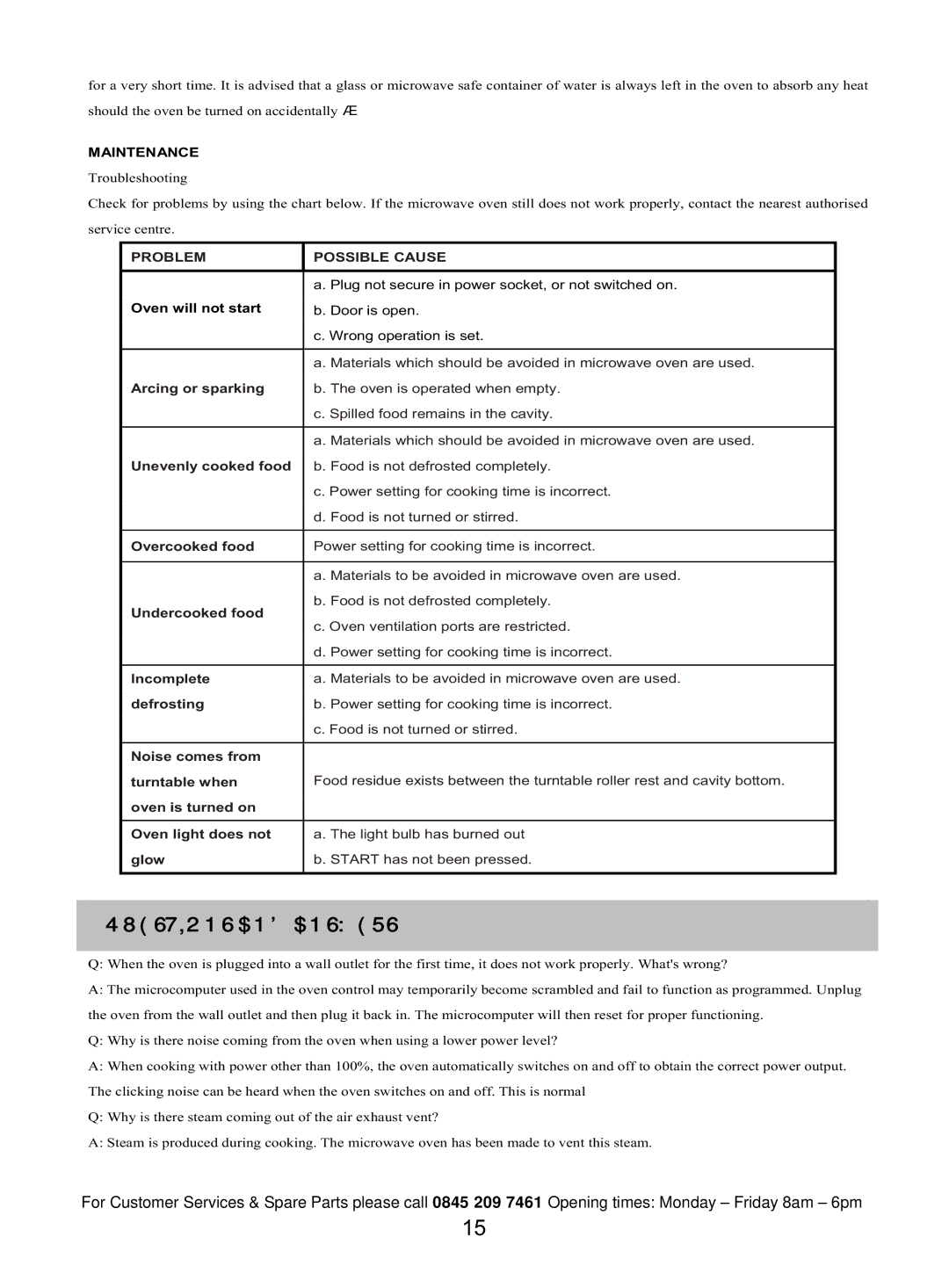 Russell Hobbs RHM2018 instruction manual 4867,216$1$1656, Maintenance 