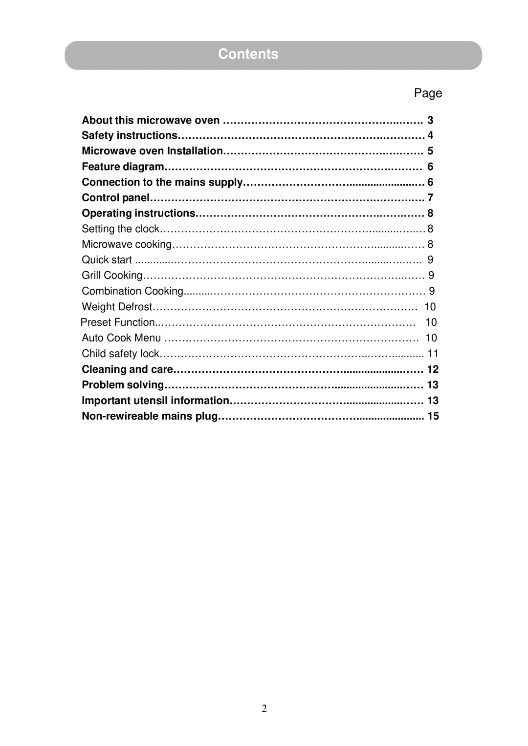 Russell Hobbs RHM2031 user manual Contents 