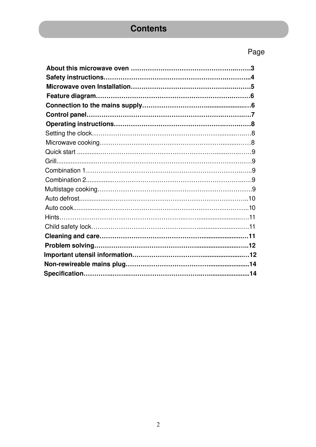 Russell Hobbs RHM2305 user manual Contents 