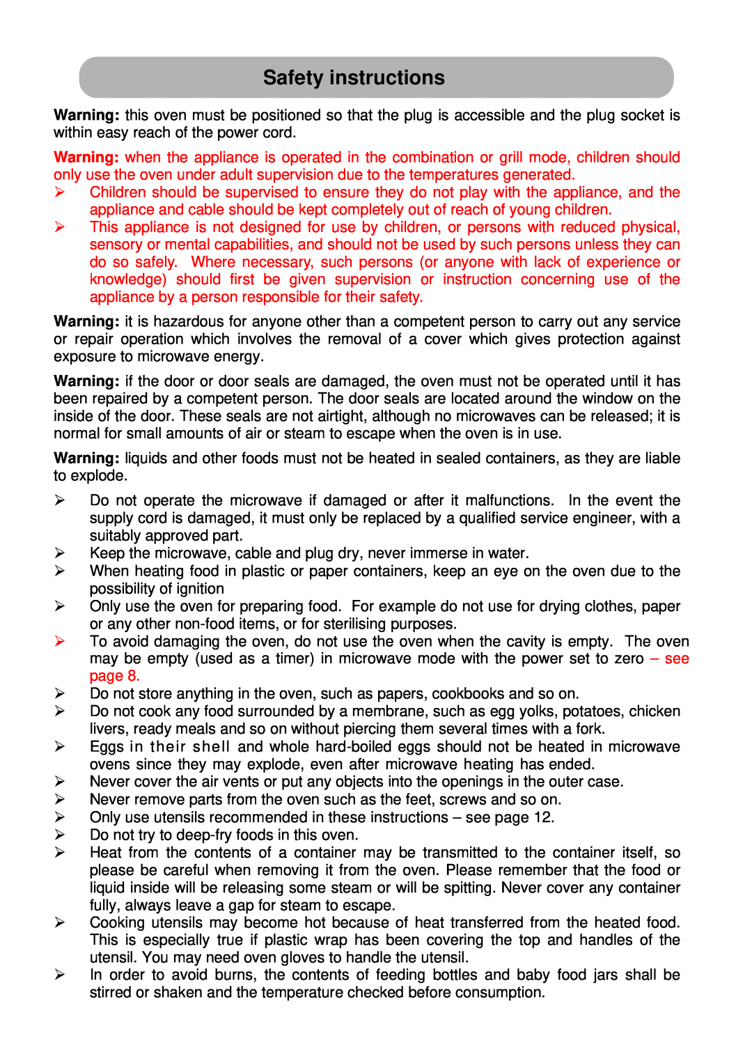 Russell Hobbs RHM2305 user manual Safety instructions 