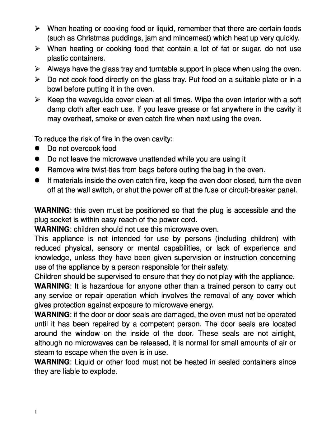 Russell Hobbs RHM2306 user manual To reduce the risk of fire in the oven cavity 