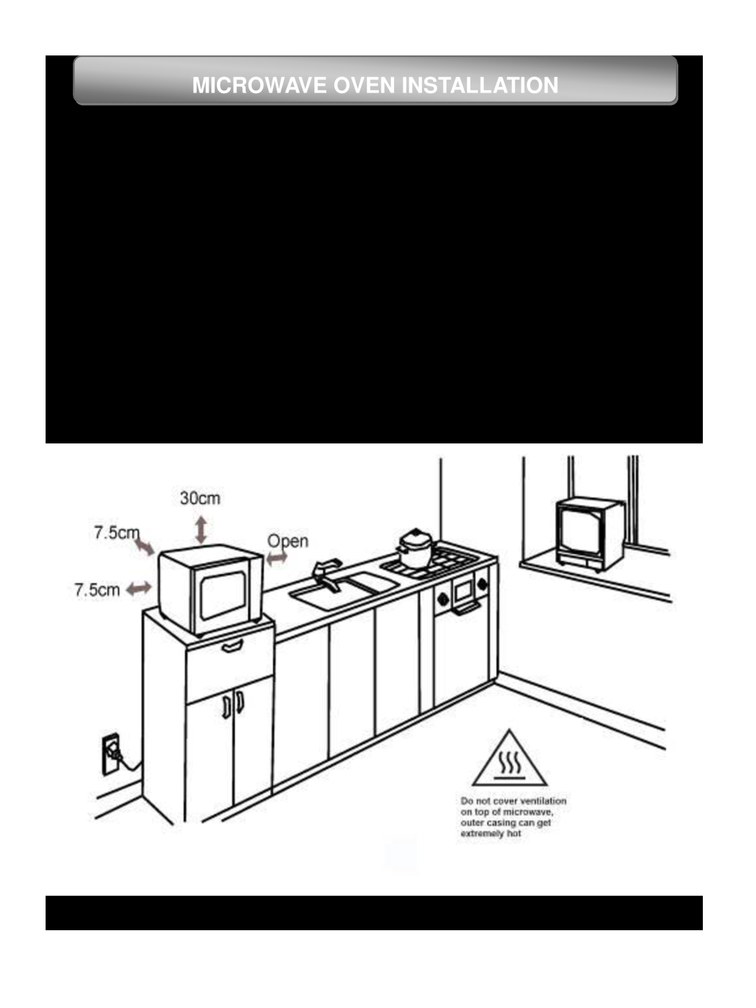 Russell Hobbs RHM2306 user manual Microwave Oven Installation 