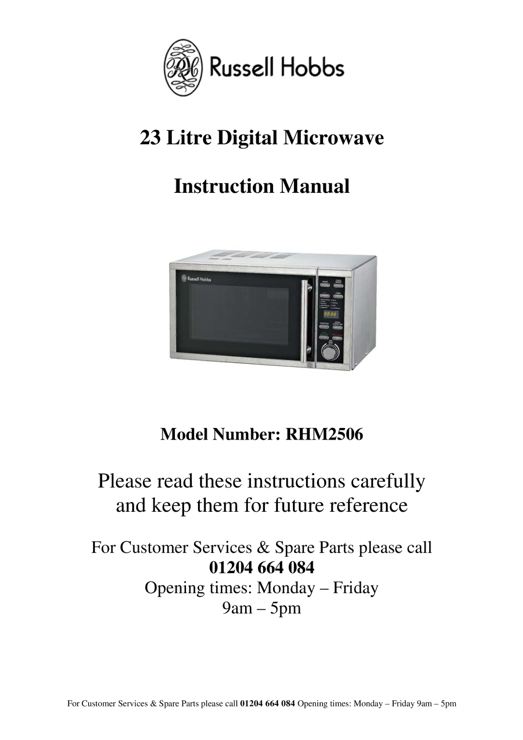 Russell Hobbs RHM2506 instruction manual Litre Digital Microwave 