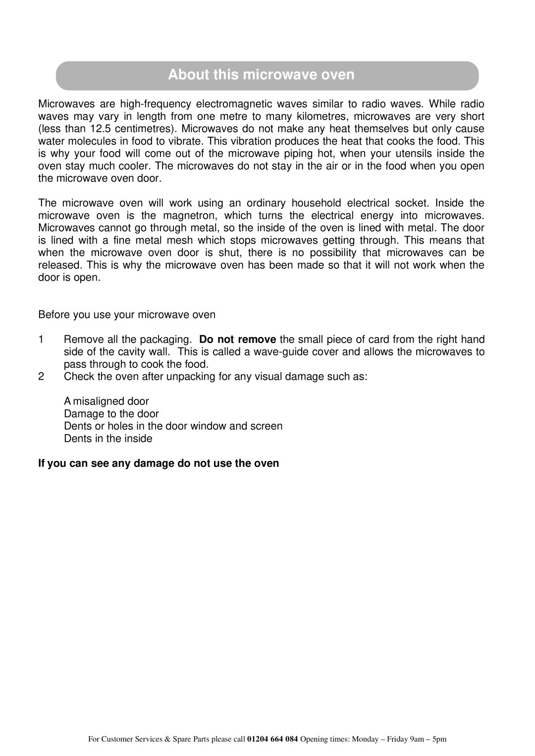 Russell Hobbs RHM2506 instruction manual About this microwave oven 