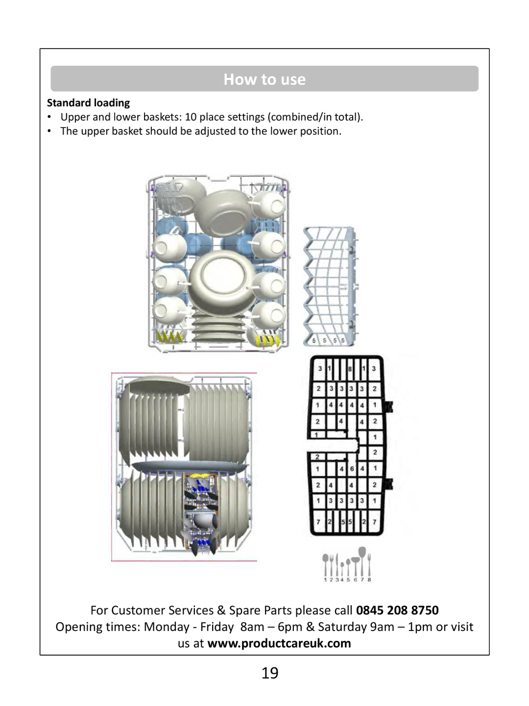 Russell Hobbs RHSLDW1G, RHSLDW1S, RHSLDW1B instruction manual Standard loading 