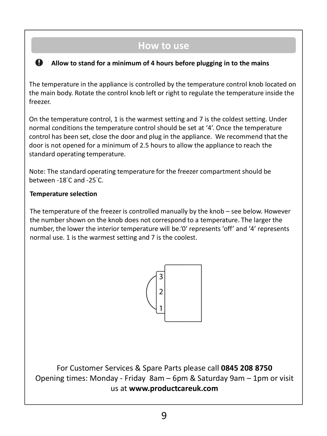 Russell Hobbs RHUCFF48(B) instruction manual How to use, Temperature selection 