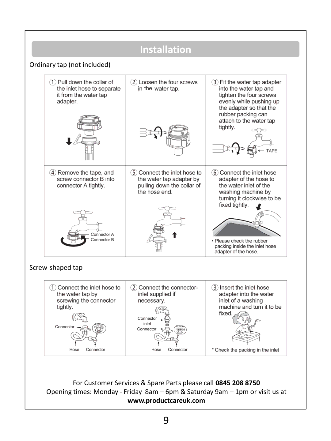 Russell Hobbs RHWM61200B instruction manual Installation 