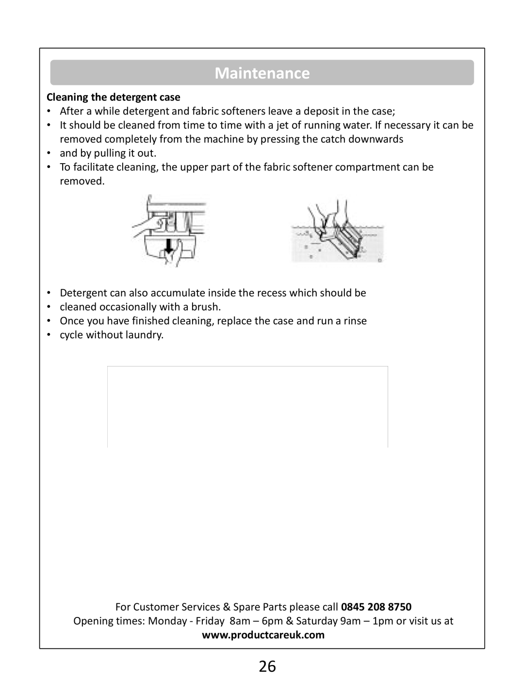 Russell Hobbs RHWM81400DIDB instruction manual Cleaning the detergent case 