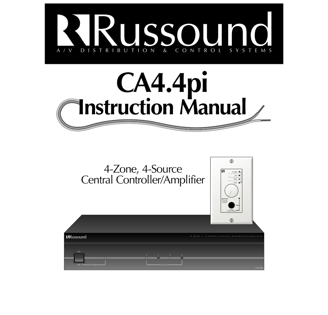 Russound CA4.4pi, 4-Zone instruction manual 