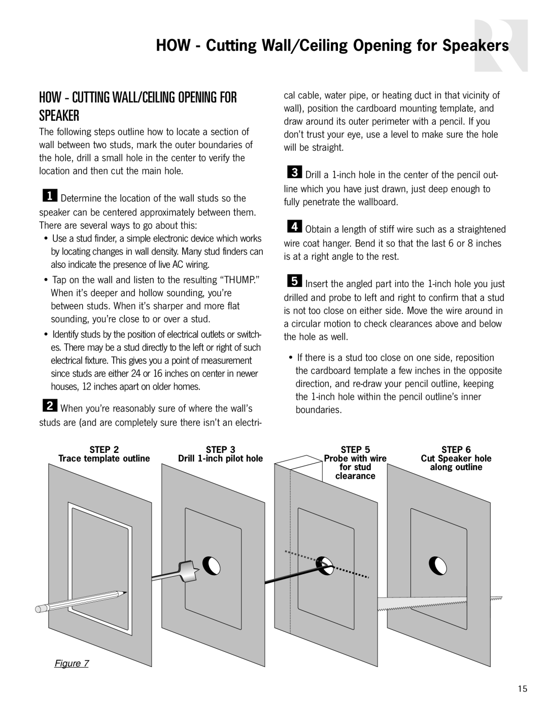 Russound Advantage Series HOW Cutting Wall/Ceiling Opening for Speakers, HOW Cutting WALL/CEILING Opening for Speaker 