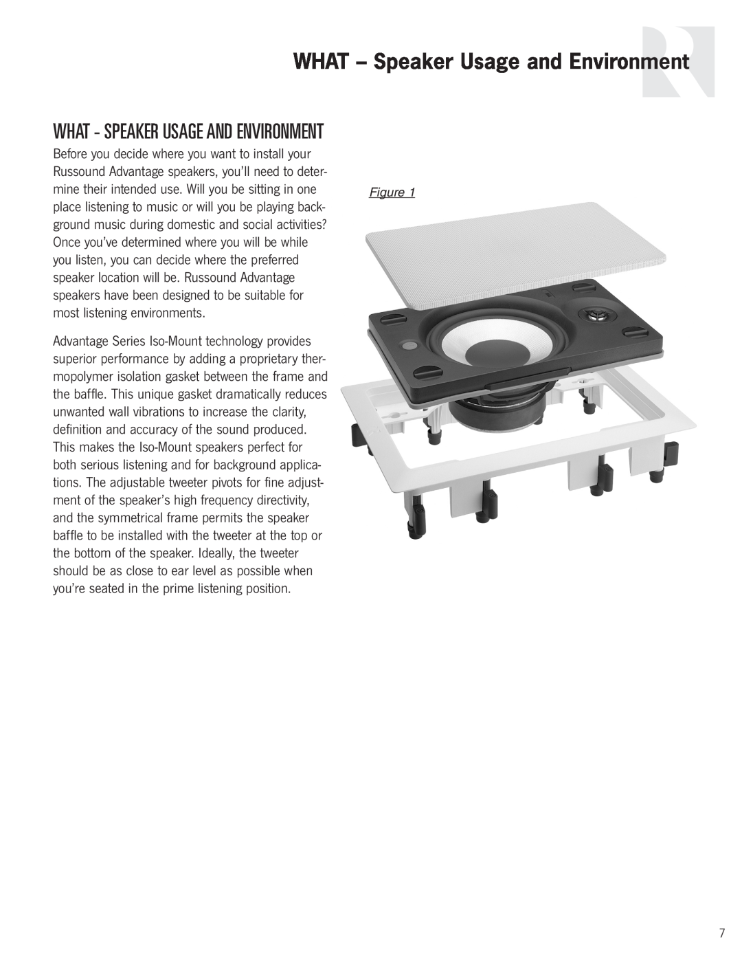 Russound Advantage Series owner manual WHAT - Speaker Usage and Environment, What - Speaker Usage And Environment 