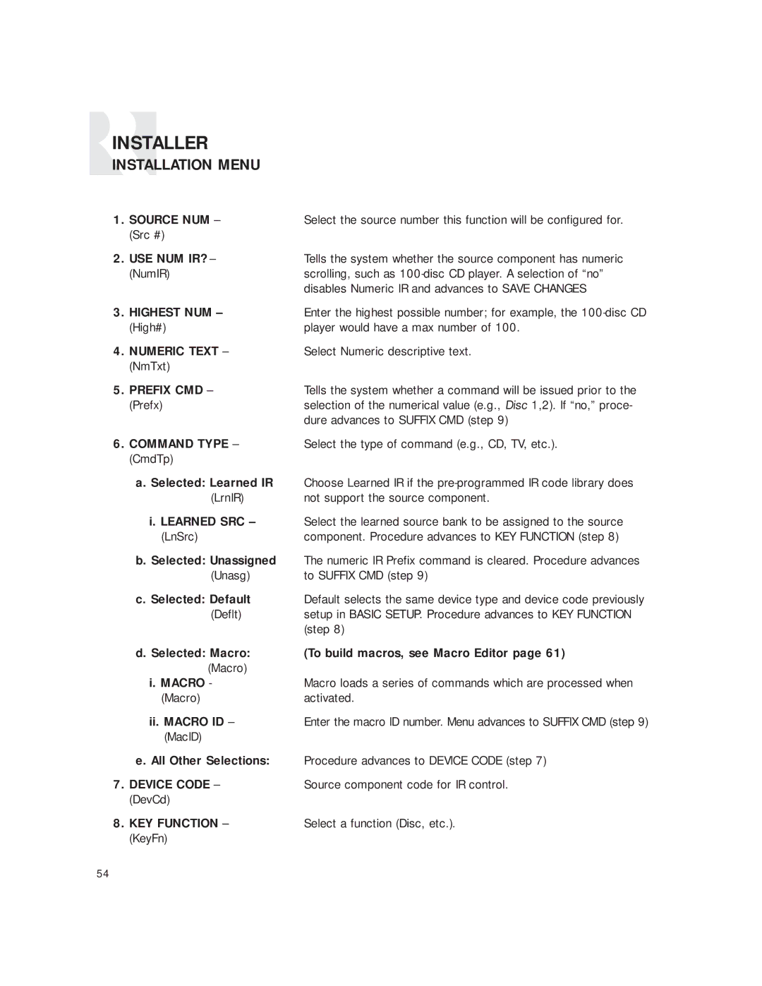 Russound CAM6.6T-S1 instruction manual Selected Unassigned Unasg 