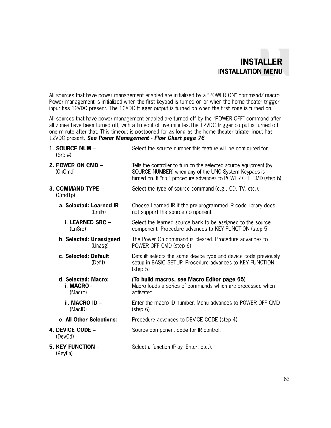 Russound CAM6.6X-S1/S2 instruction manual Power on CMD OnCmd, Command Type 