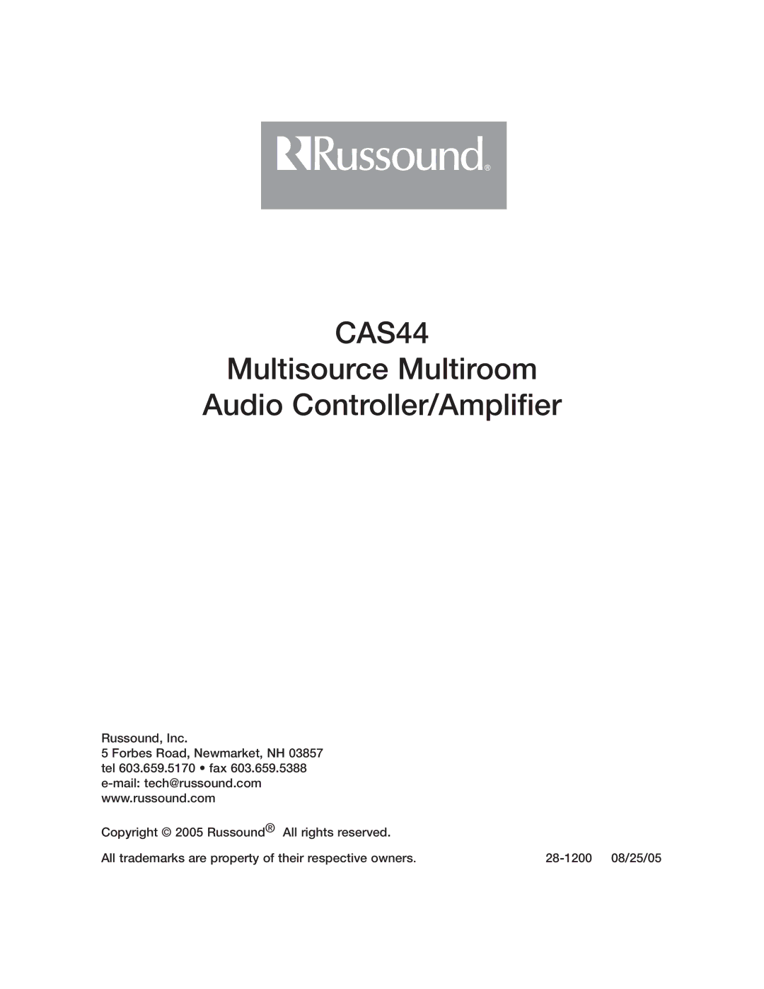 Russound CAS44 manual 