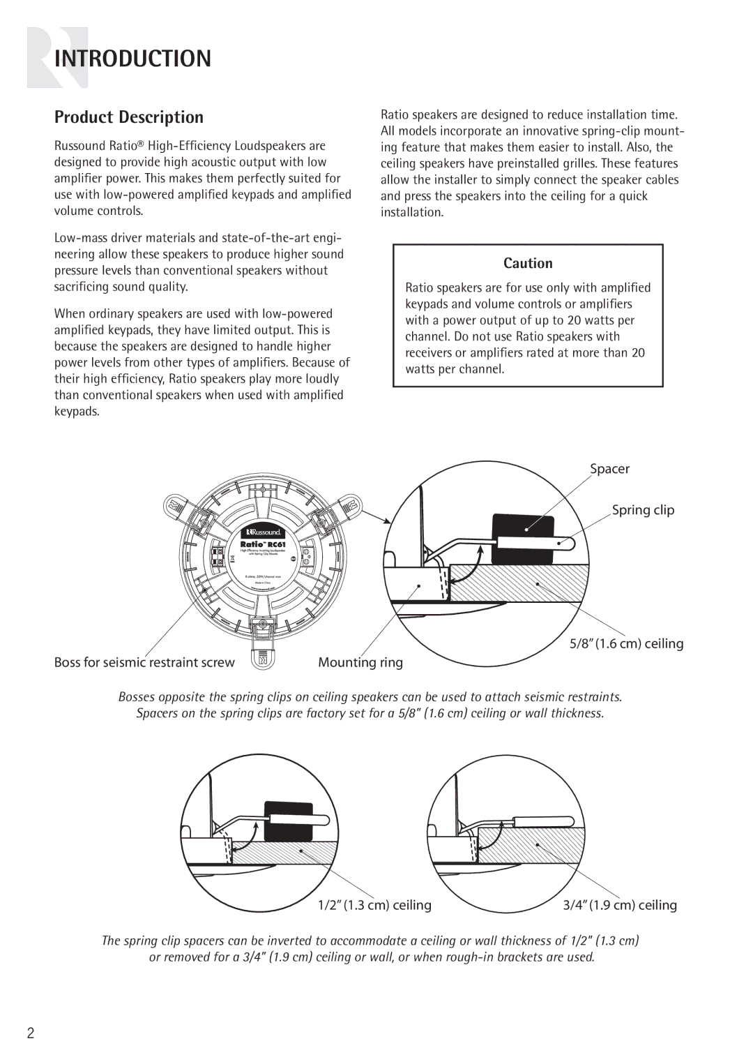 Russound RC61S instruction manual Introduction, Product Description 