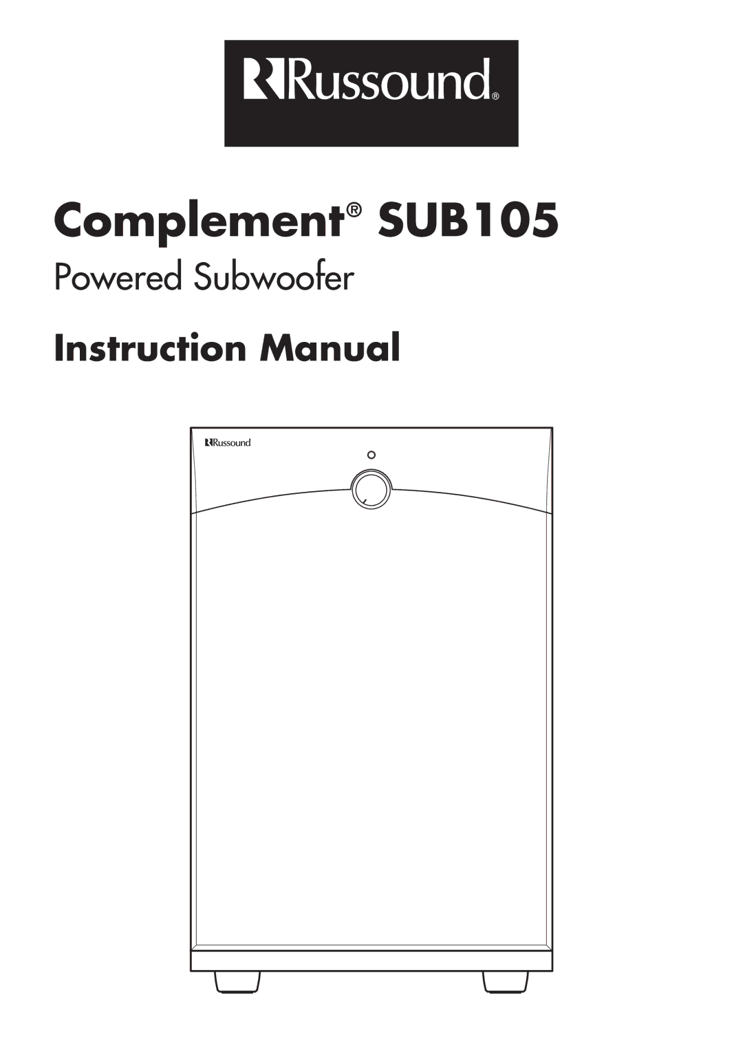 Russound instruction manual Complement SUB105 