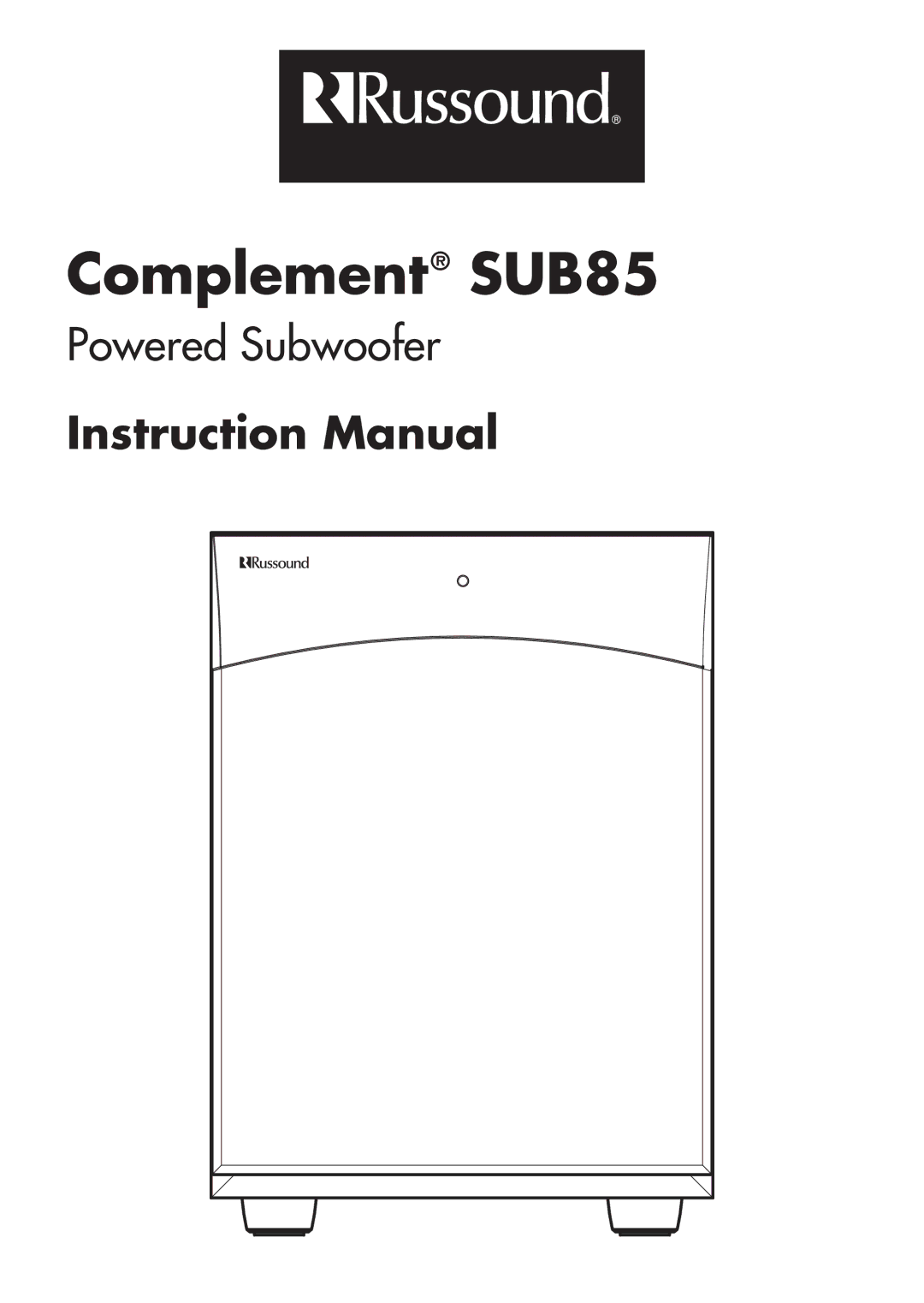 Russound instruction manual Complement SUB85 