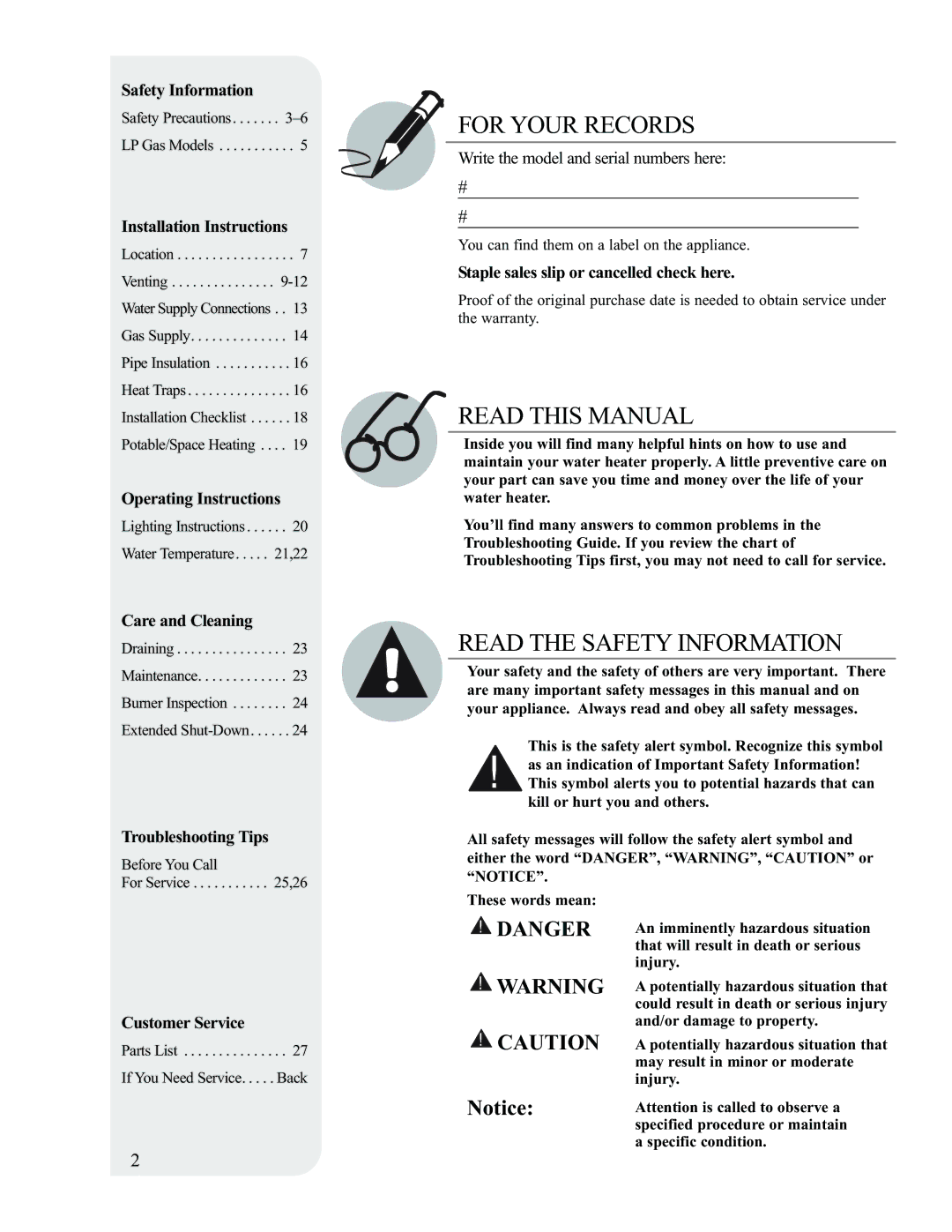 Ruud AP13370-2 installation instructions For Your Records 