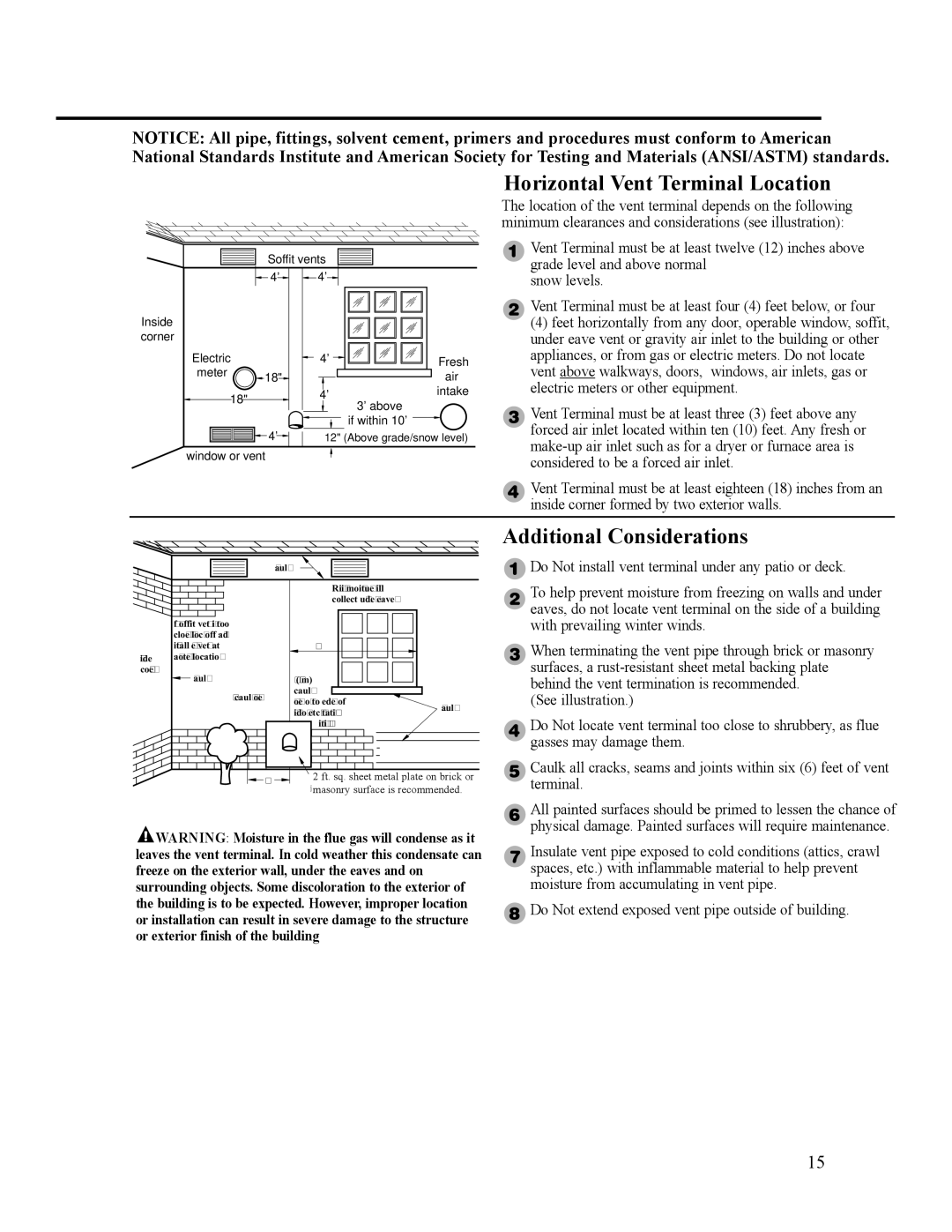 Ruud AP14236 installation instructions Horizontal Vent Terminal Location, Additional Considerations 