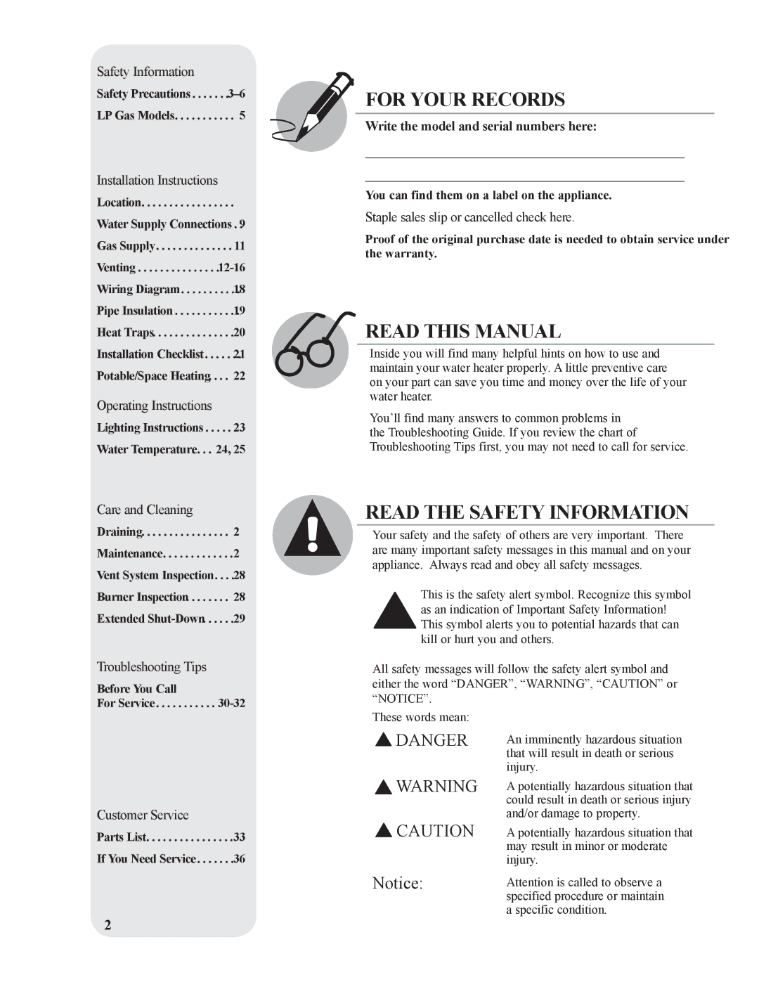 Ruud AP14236 installation instructions For Your Records 