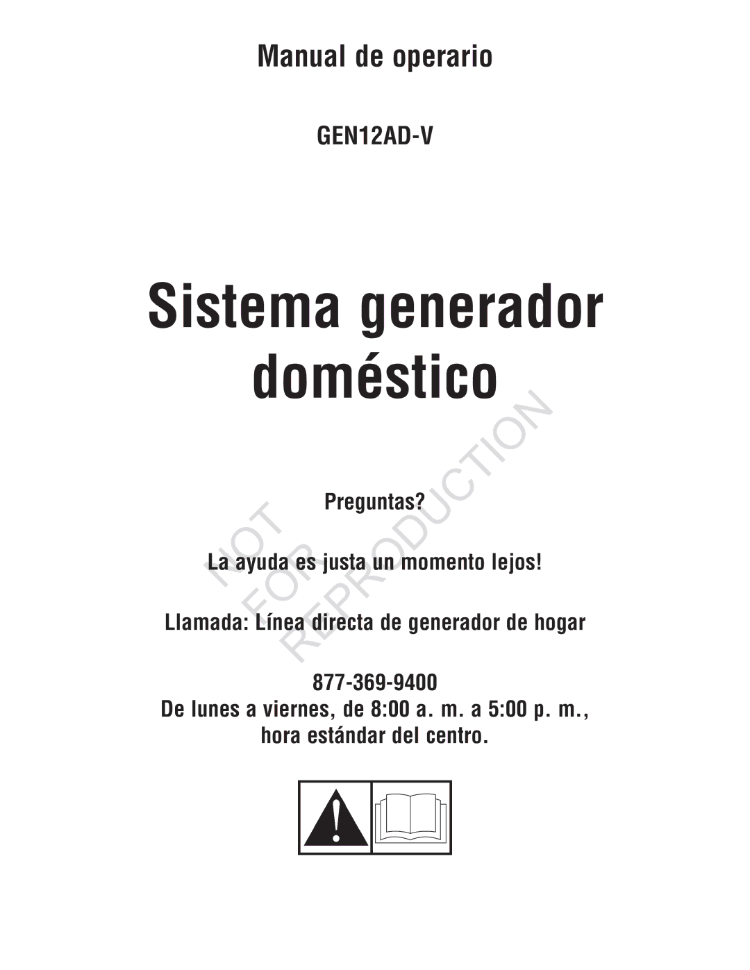 Ruud Generator Systems, GEN12AD-V manual Sistema generador Doméstico 