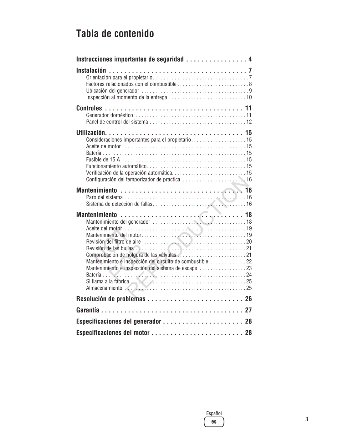 Ruud Generator Systems, GEN12AD-V manual Controles, Utilización, Mantenimiento 