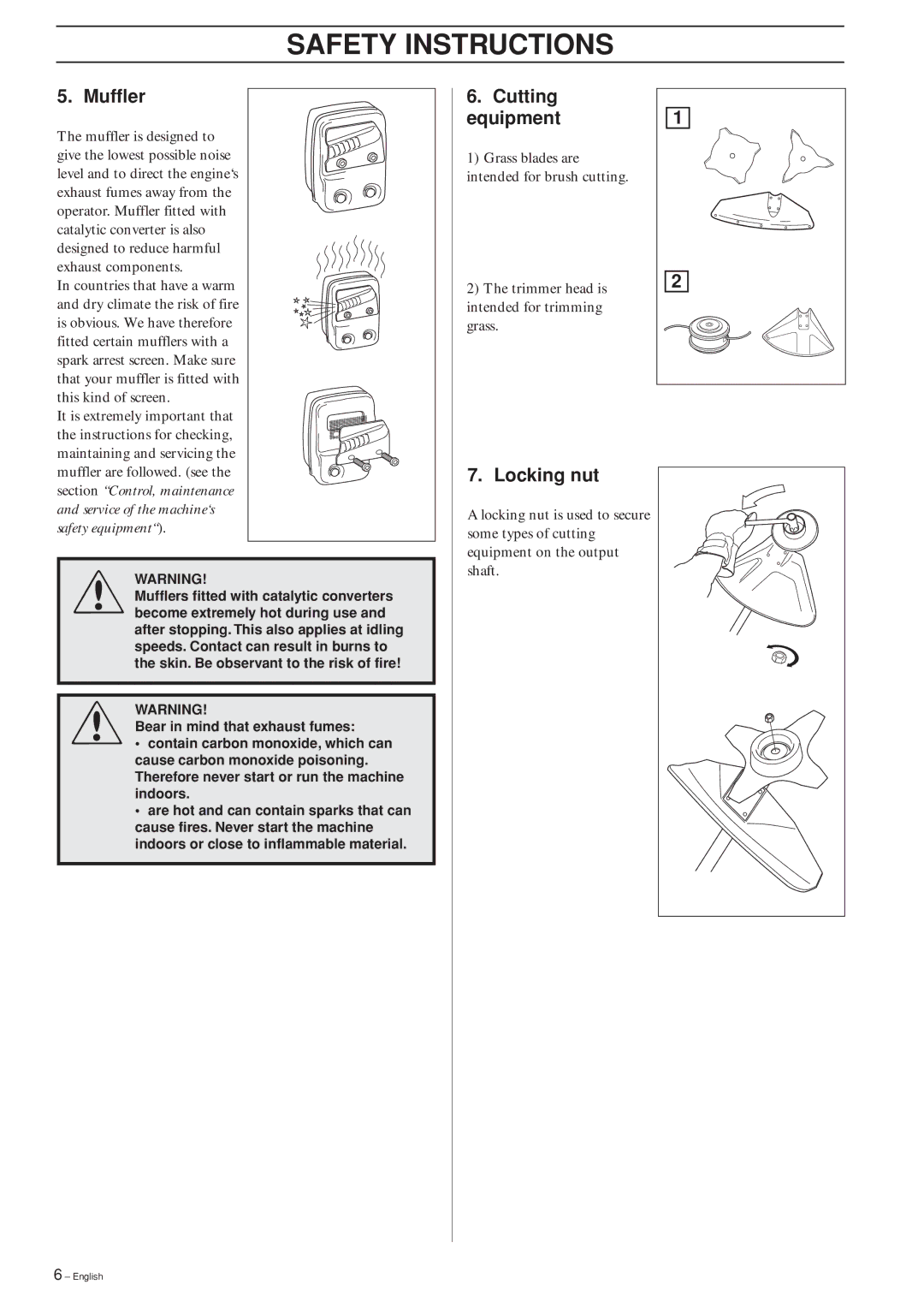 Ryobi 240RJ manual Muffler, Cutting equipment, Locking nut 