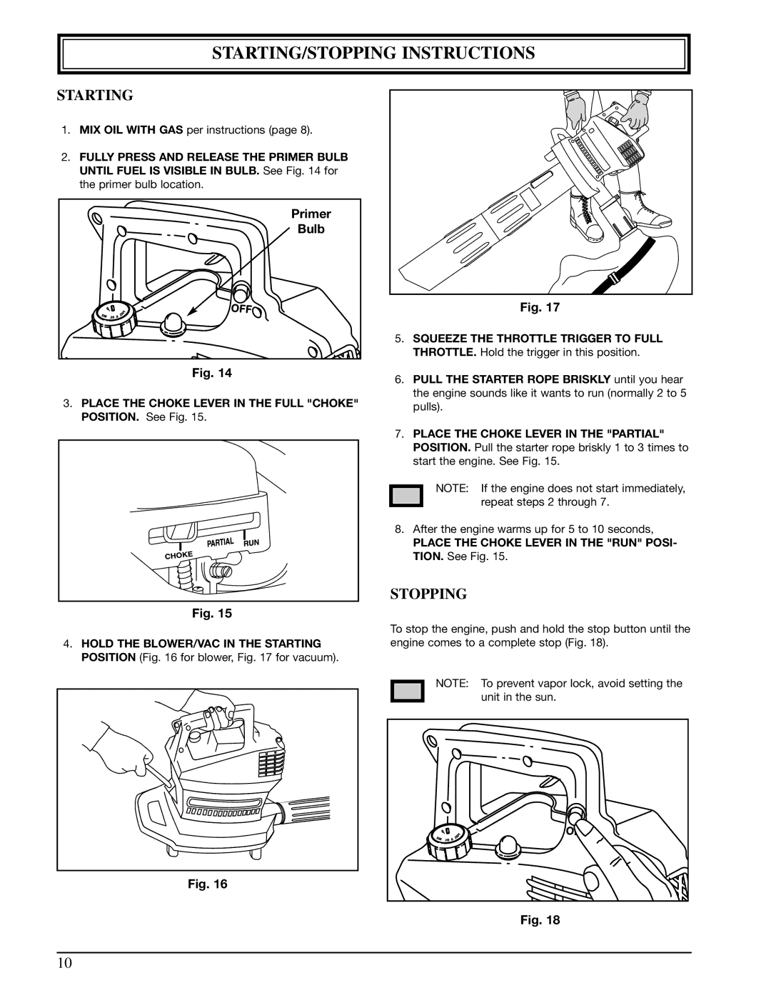 Ryobi 310r manual STARTING/STOPPING Instructions, Starting, Stopping 