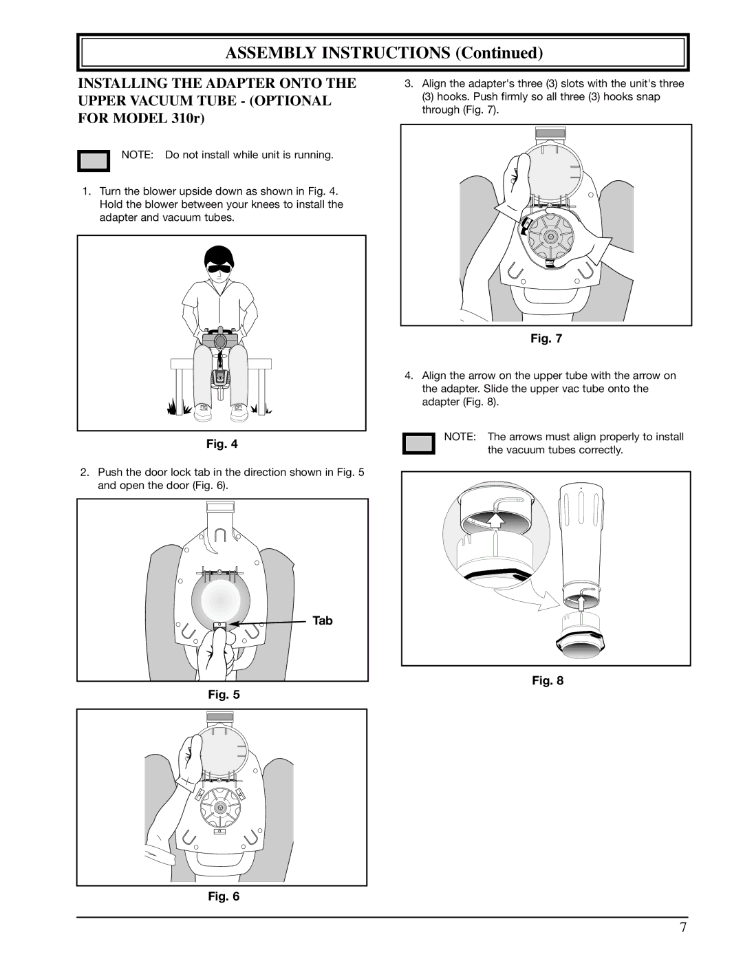 Ryobi 310r manual Assembly Instructions 