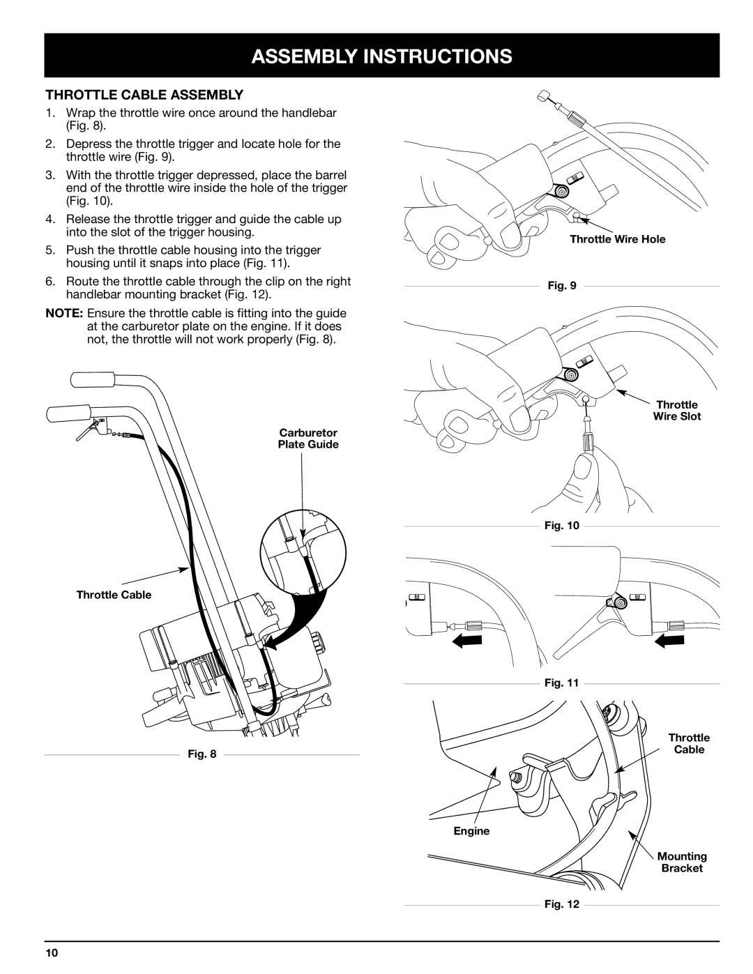 Ryobi 410r manual Throttle Cable Assembly 