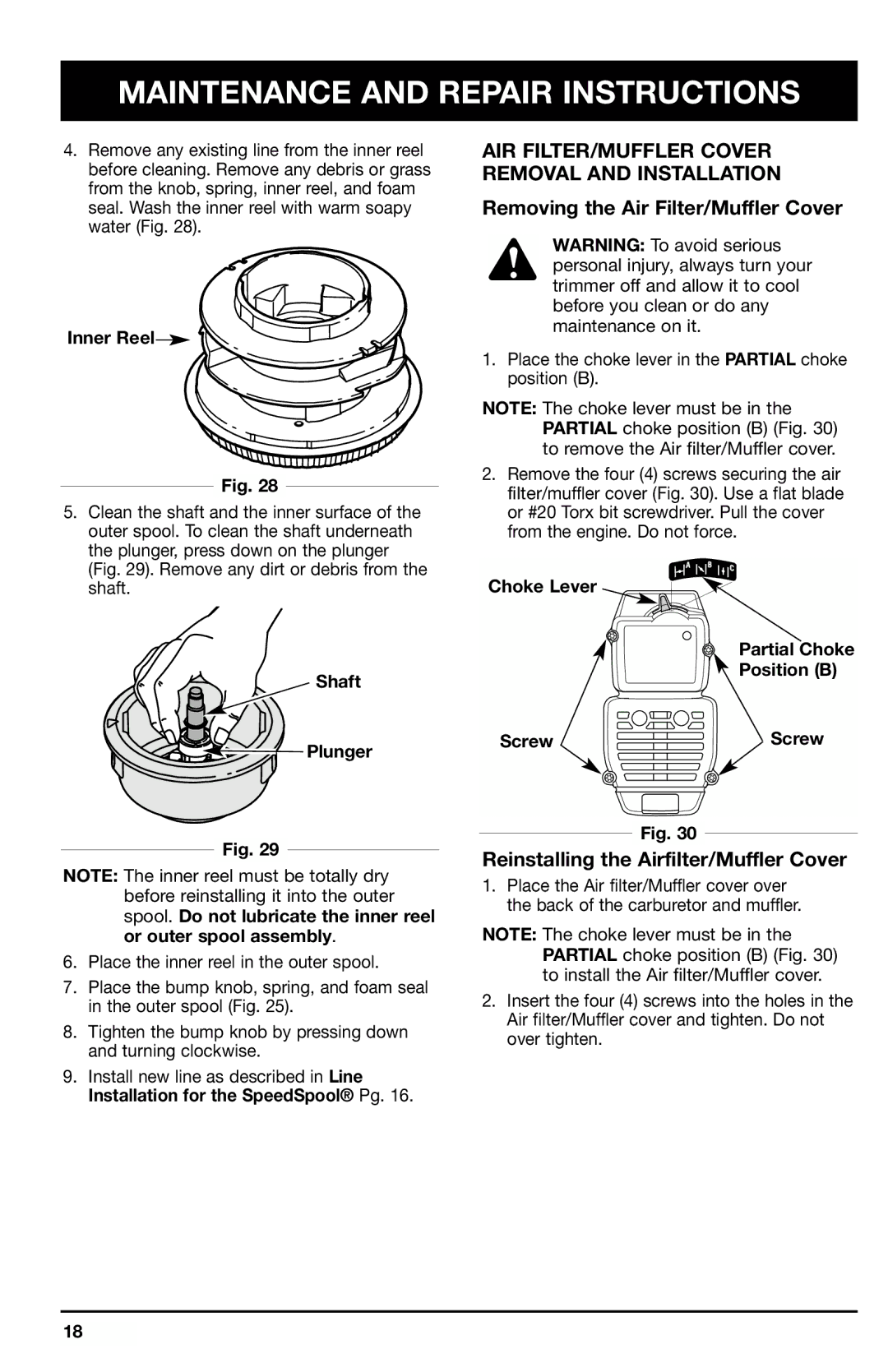 Ryobi 725r, 705r AIR FILTER/MUFFLER Cover Removal and Installation, Removing the Air Filter/Muffler Cover, Shaft Plunger 