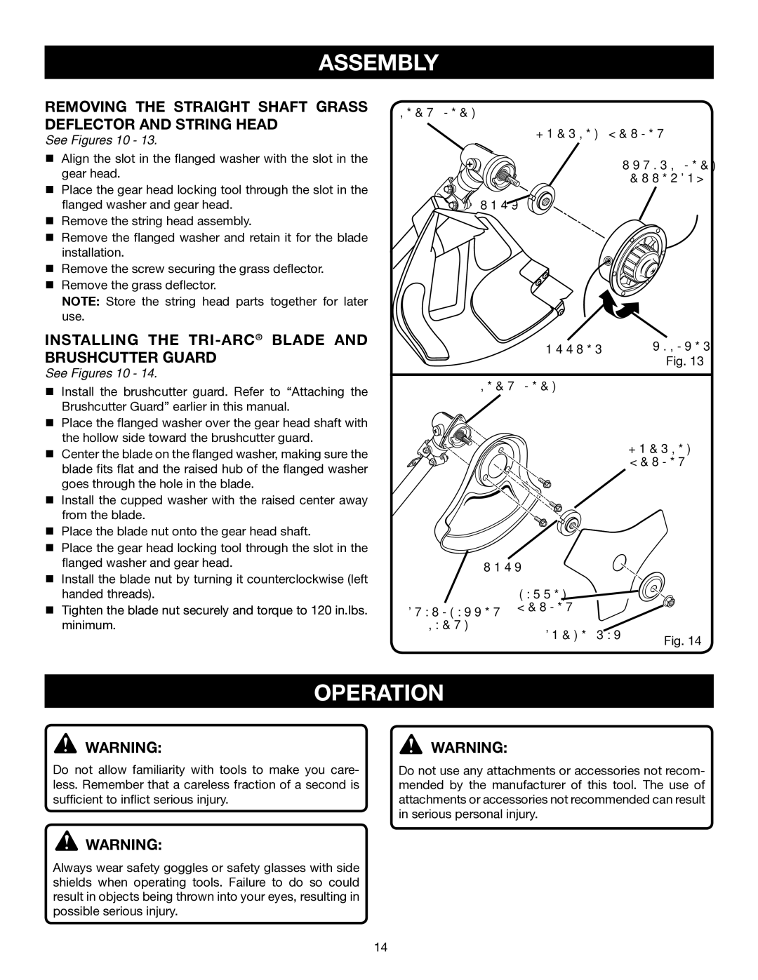 Ryobi SS30 RY30140, BC30 RY30160, CS30 RY30120 manual Operation, Removing the Straight Shaft Grass Deflector and String Head 