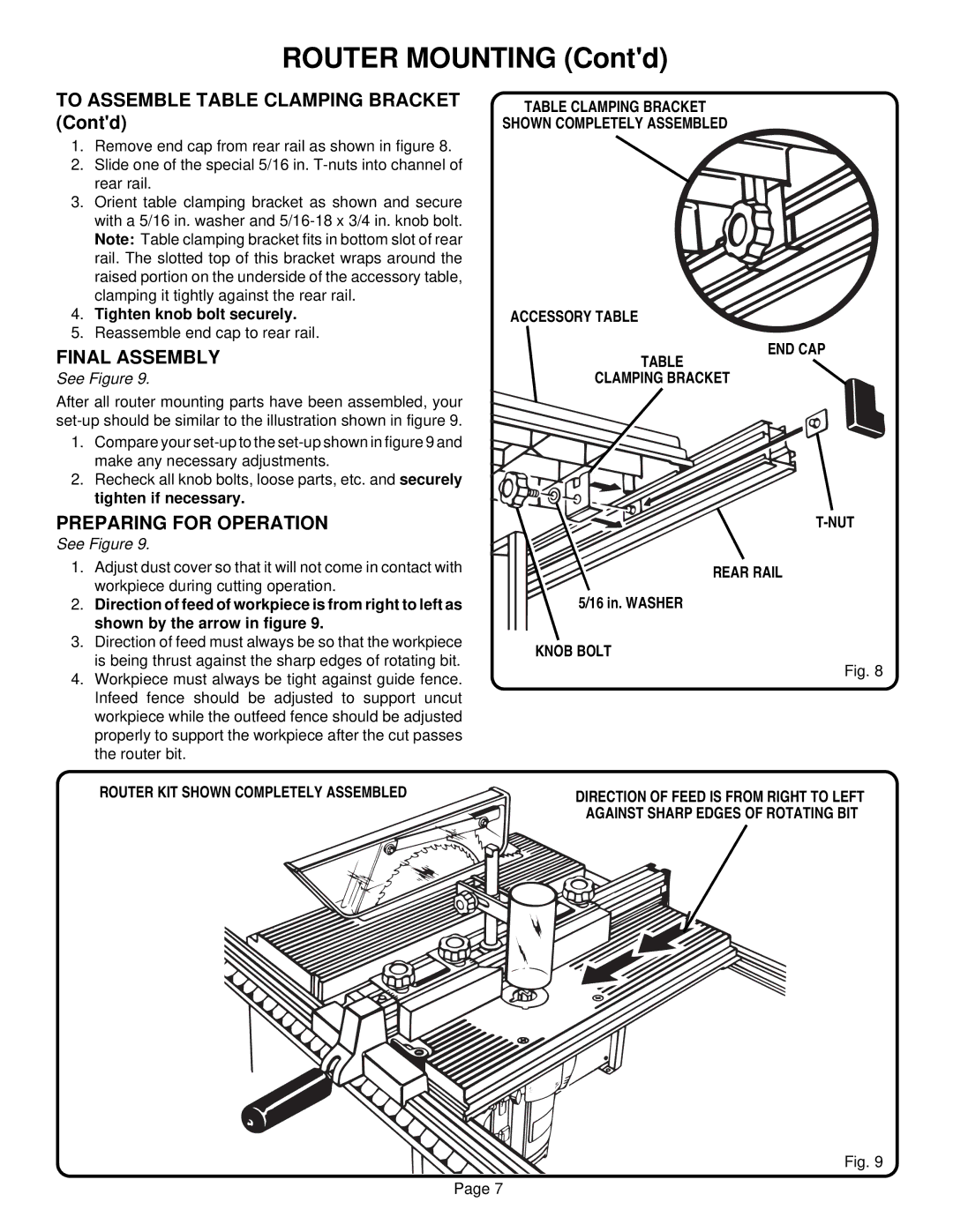 Ryobi BT3000 manual Final Assembly, Preparing for Operation 