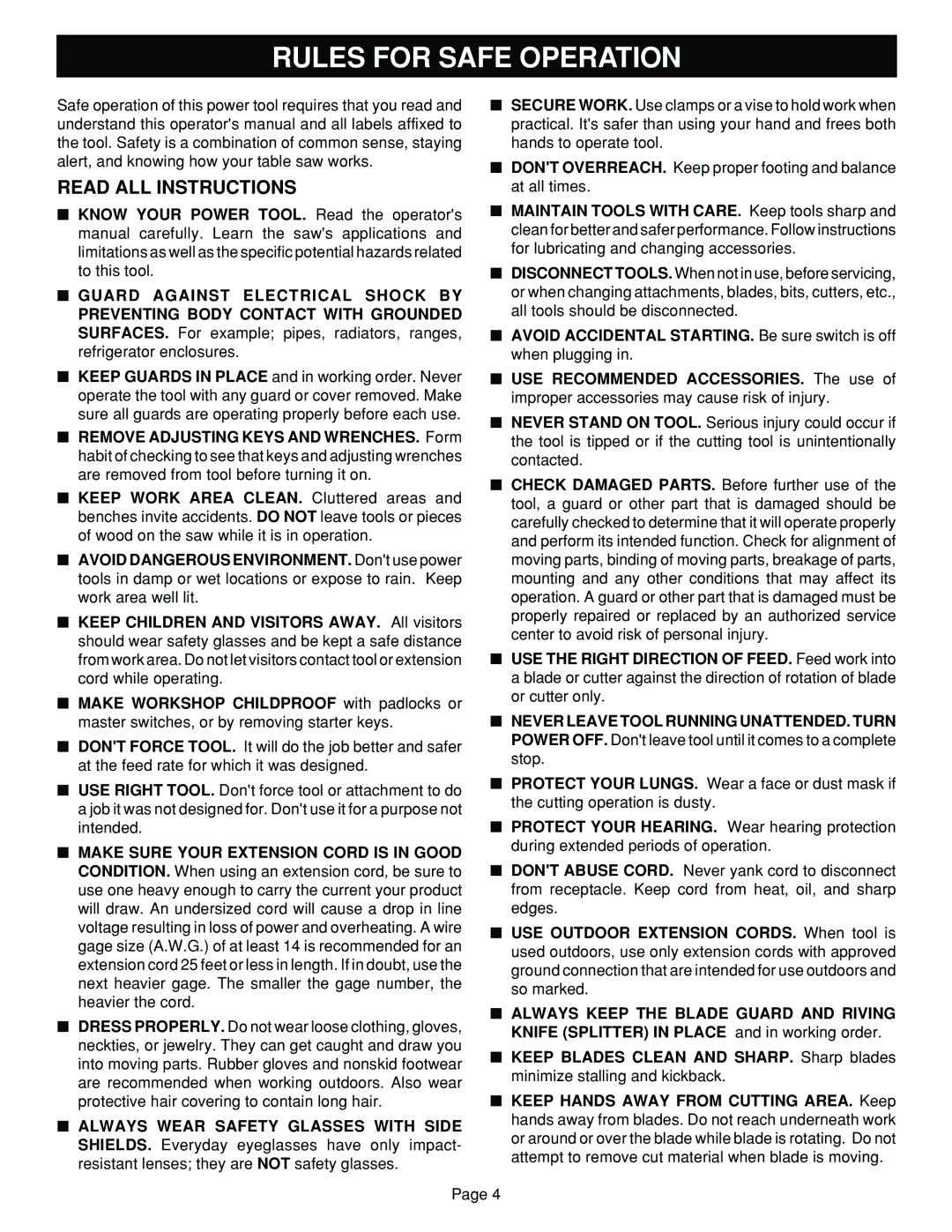 Ryobi BT3100 manual Read ALL Instructions 