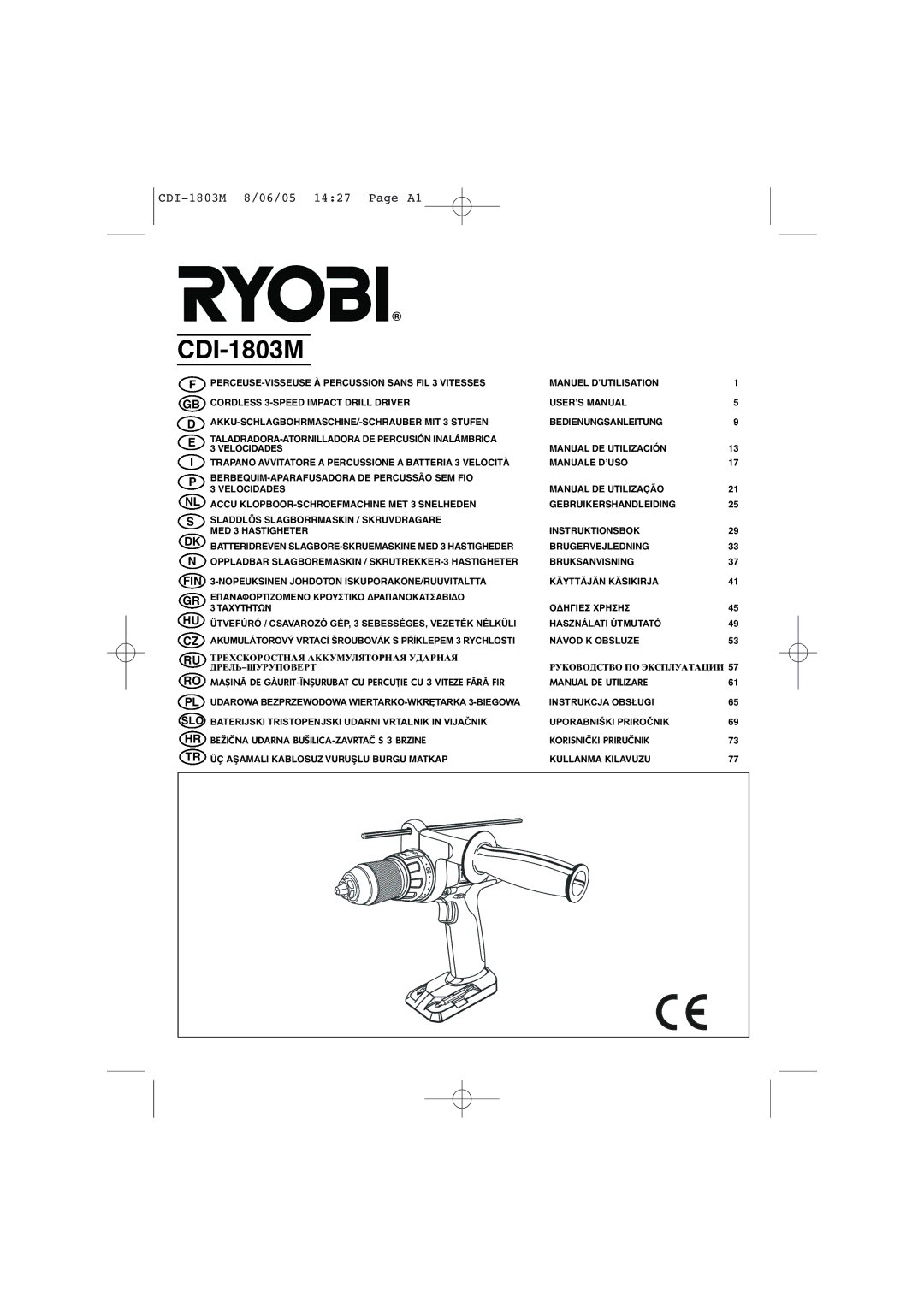 Ryobi CDI-1803M manuel dutilisation 