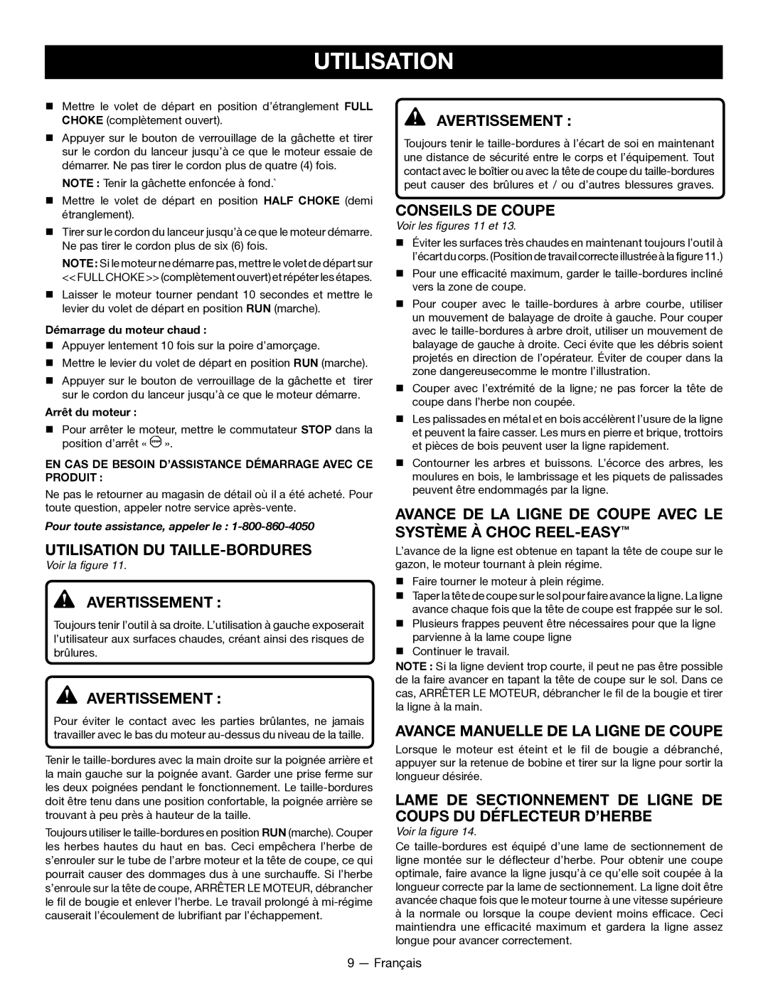 Ryobi CS26 RY28020, SS26 RY28040 Utilisation DU TAILLE-BORDURES, Conseils DE Coupe, Avance Manuelle DE LA Ligne DE Coupe 