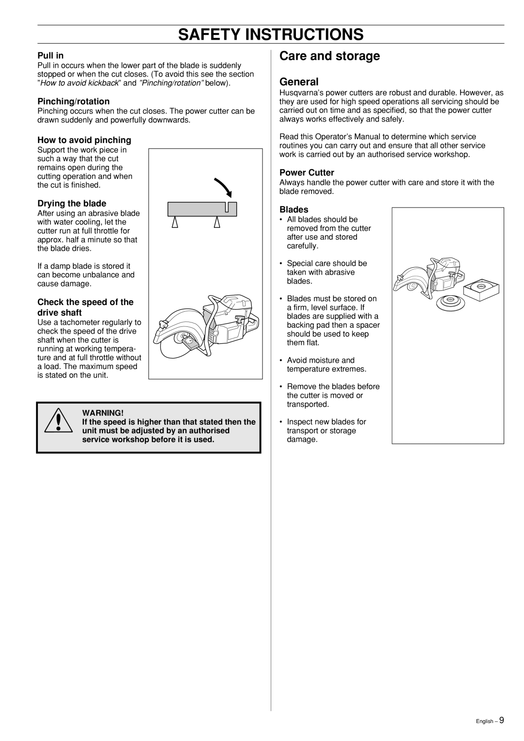 Ryobi Drill Press manual Care and storage, General 