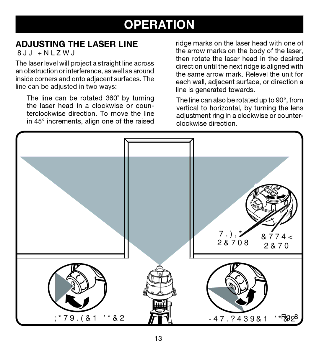 Ryobi ELL0001 manual Adjusting the Laser Line 